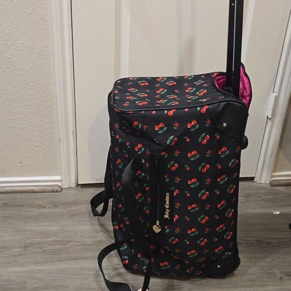 Juicy Couture Heart Cherries Travel Rolling Duffel Bag - Picture 9 of 14